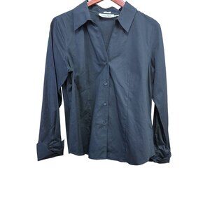 Calvin Klein No Iron Black Button Down Dress Shirt Size 10 NWT